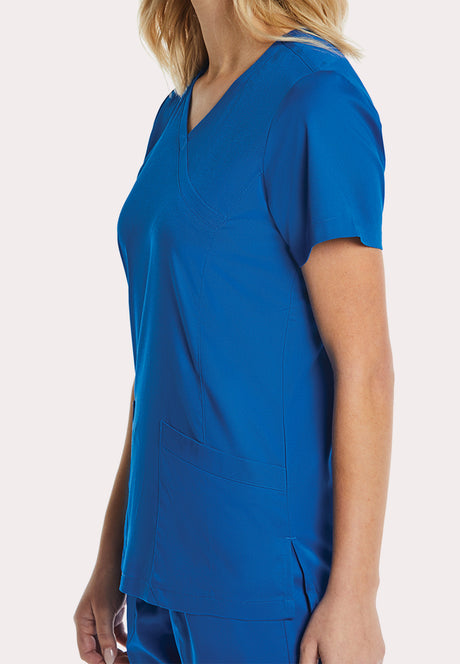 Elements by Alexanders Uniforms Women's Mock Wrap Patch Pocket 4-Way Stretch Scrub Top