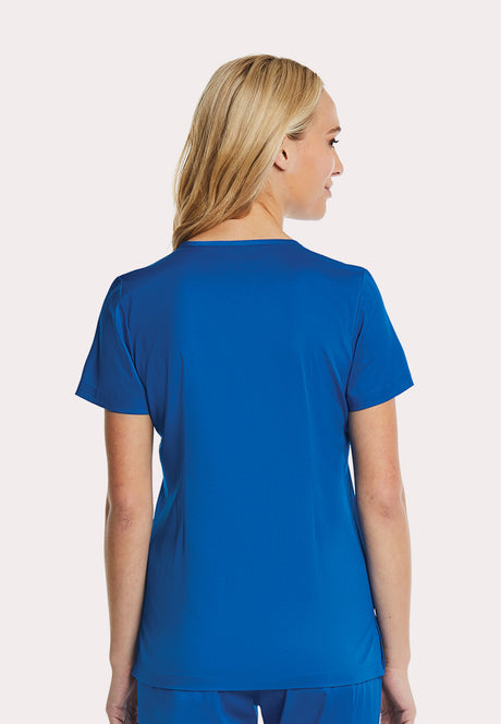 Elements by Alexanders Uniforms Women's Mock Wrap Patch Pocket 4-Way Stretch Scrub Top