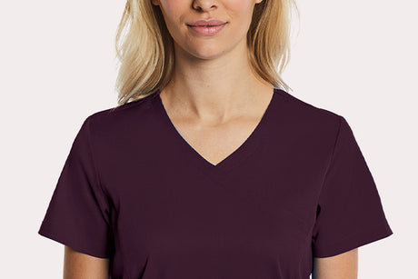 Elements by Alexanders Uniforms Women's Mock Wrap Patch Pocket 4-Way Stretch Scrub Top