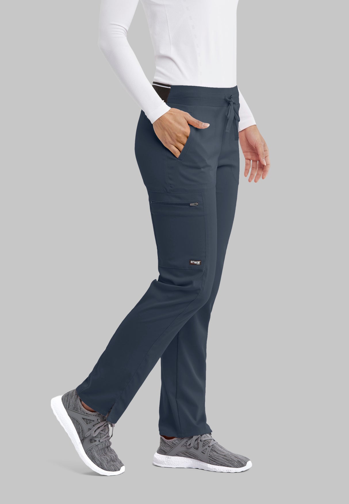 Grey's Anatomy™ Spandex Stretch Women's Kim 3-Pocket Mid-Rise Straight Leg Tall Pant