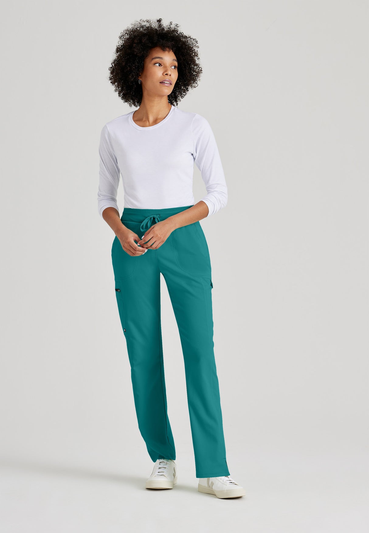 Grey's Anatomy™ Spandex Stretch Women's Kim 3-Pocket Mid-Rise Straight Leg Tall Pant