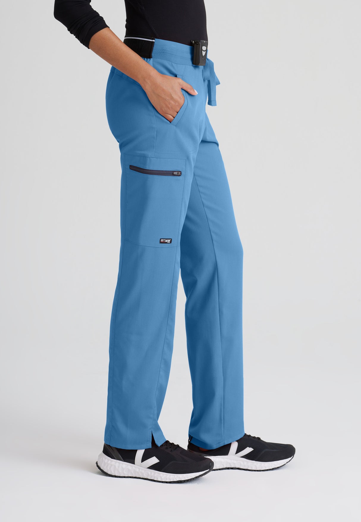 Grey's Anatomy™ Spandex Stretch Women's Kim 3-Pocket Mid-Rise Straight Leg Tall Pant