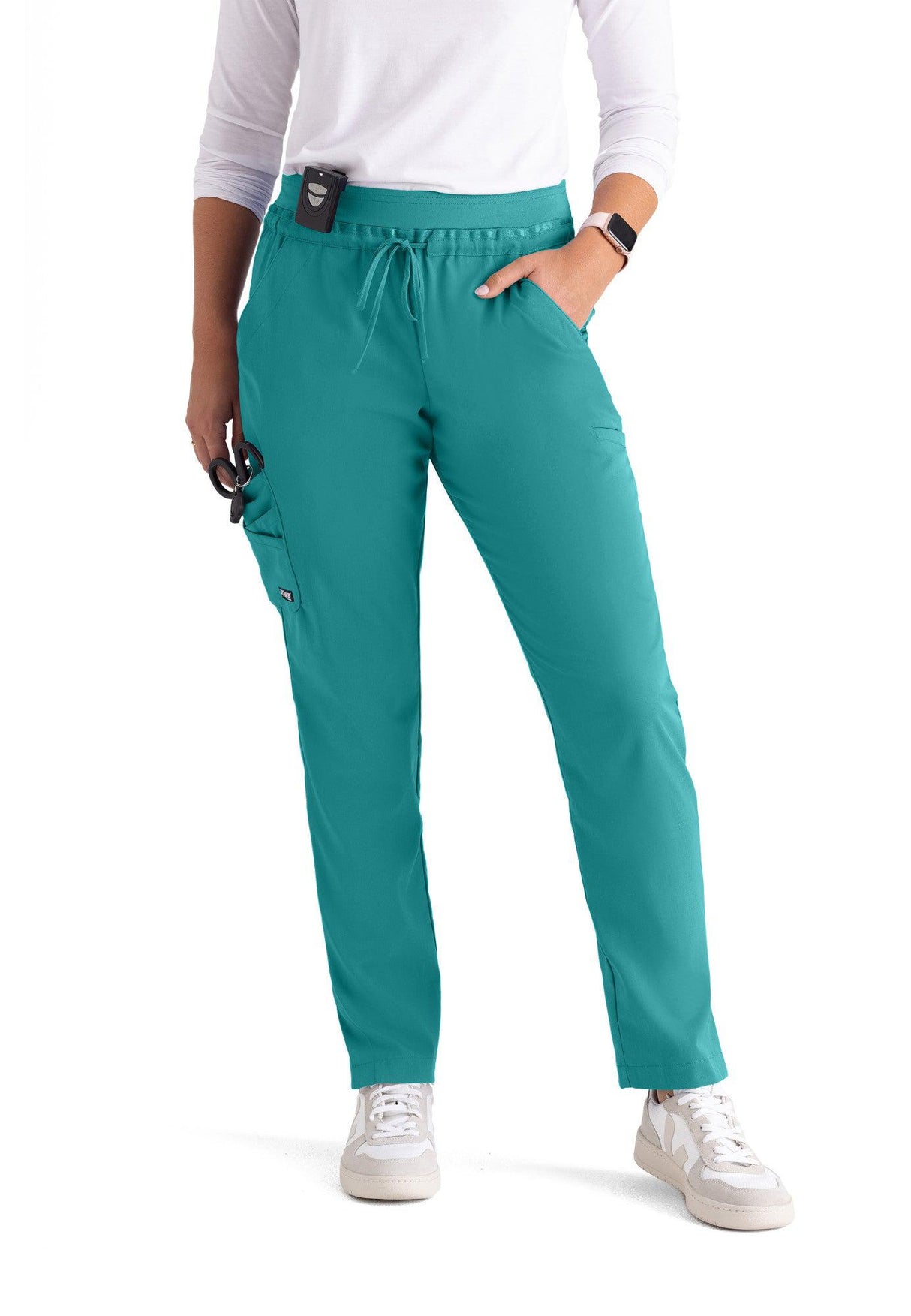 Grey's Anatomy™ Spandex Stretch Women's Serena 7-Pocket Mid-Rise Petite Pant