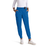 Grey's Anatomy™ Spandex Stretch Women's Carly 7-Pocket Mid-Rise Jogger Scrub Petite Pant