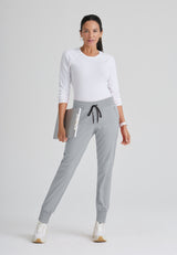 Grey's Anatomy™ Spandex Stretch Women's Eden 5-Pocket Mid-Rise Jogger Scrub Petite Pant