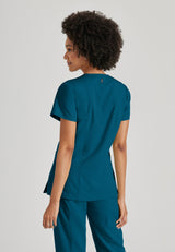Grey's Anatomy™ Spandex Stretch Women's Kim 3-Pocket Crossover V-Neck Scrub Top