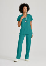 Grey's Anatomy™ Spandex Stretch Women's Kim 3-Pocket Crossover V-Neck Scrub Top