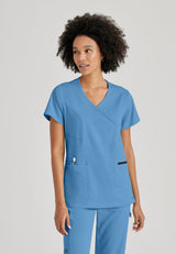 Grey's Anatomy™ Spandex Stretch Women's Kim 3-Pocket Crossover V-Neck Scrub Top