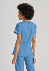 Grey's Anatomy™ Spandex Stretch Women's Kim 3-Pocket Crossover V-Neck Scrub Top