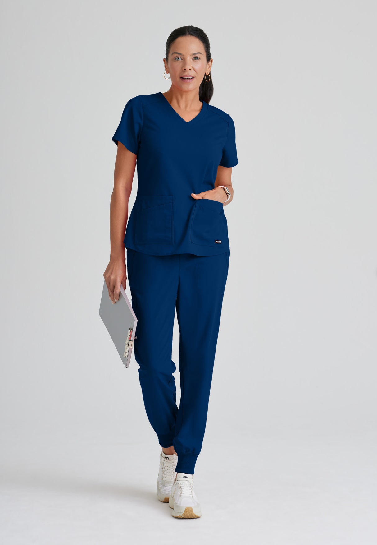 Grey's Anatomy™ Spandex Stretch Women's Emma 4-Pocket V-Neck Scrub Top