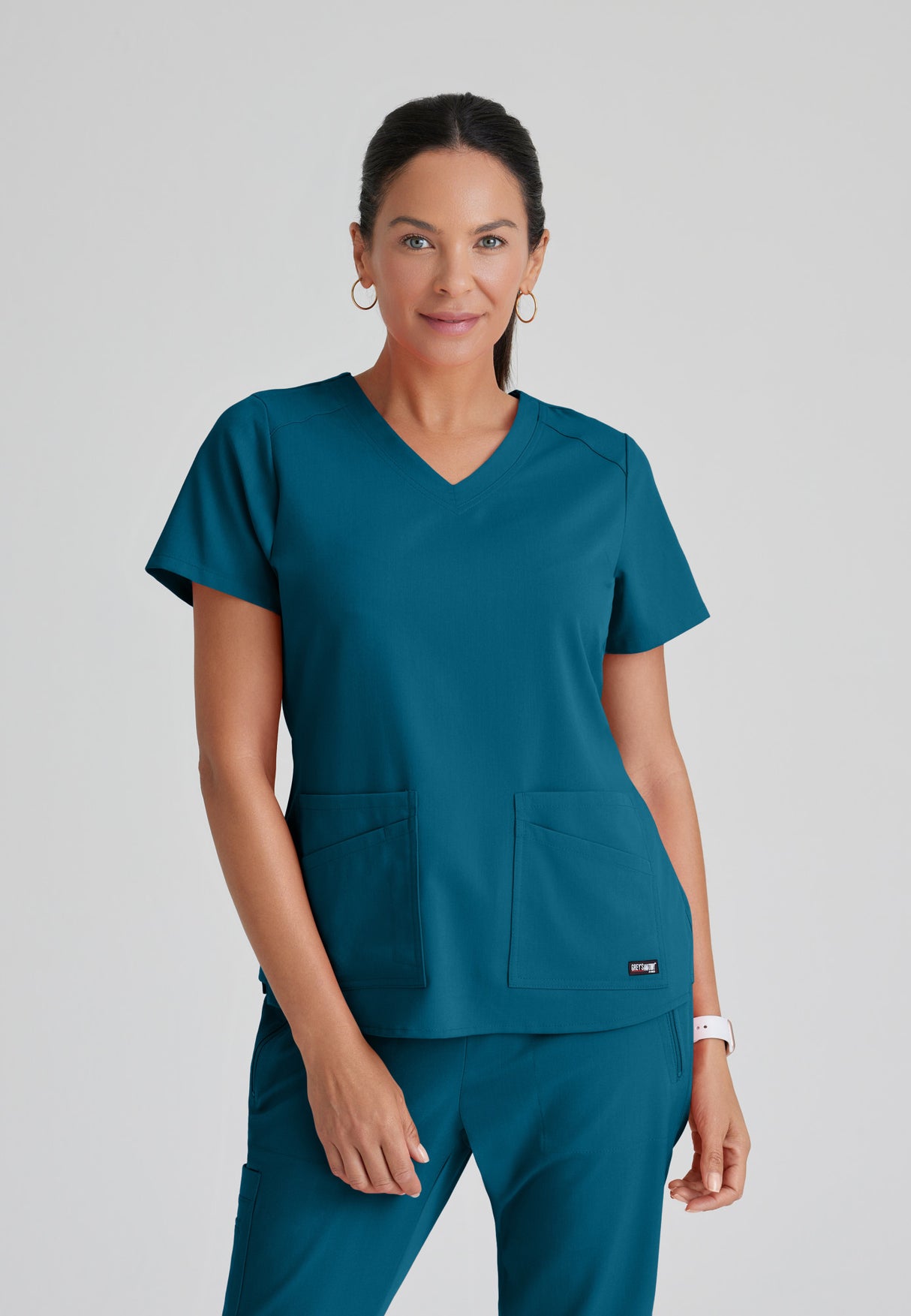 Grey's Anatomy™ Spandex Stretch Women's Emma 4-Pocket V-Neck Scrub Top