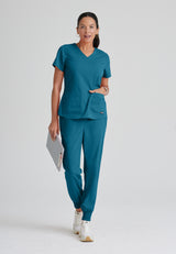 Grey's Anatomy™ Spandex Stretch Women's Emma 4-Pocket V-Neck Scrub Top