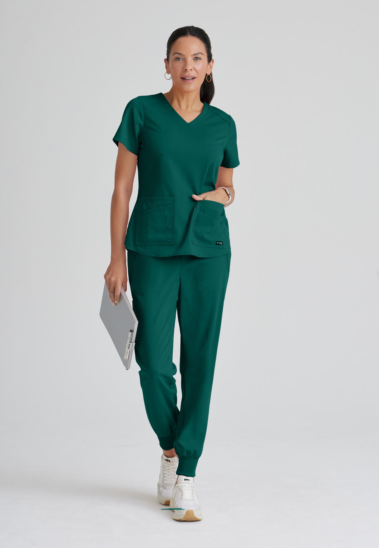 Grey's Anatomy™ Spandex Stretch Women's Emma 4-Pocket V-Neck Scrub Top