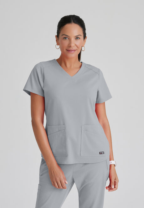 Grey's Anatomy™ Spandex Stretch Women's Emma 4-Pocket V-Neck Scrub Top