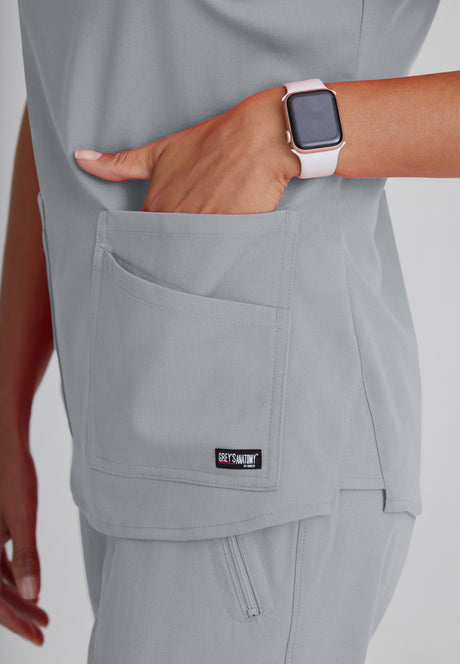 Grey's Anatomy™ Spandex Stretch Women's Emma 4-Pocket V-Neck Scrub Top