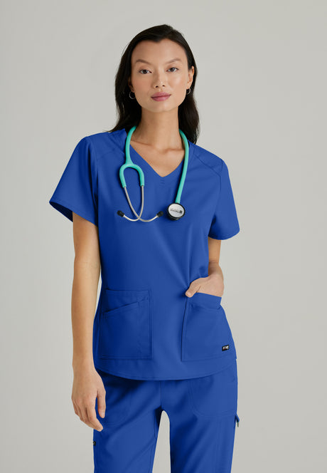 Grey's Anatomy™ Spandex Stretch Women's Emma 4-Pocket V-Neck Scrub Top