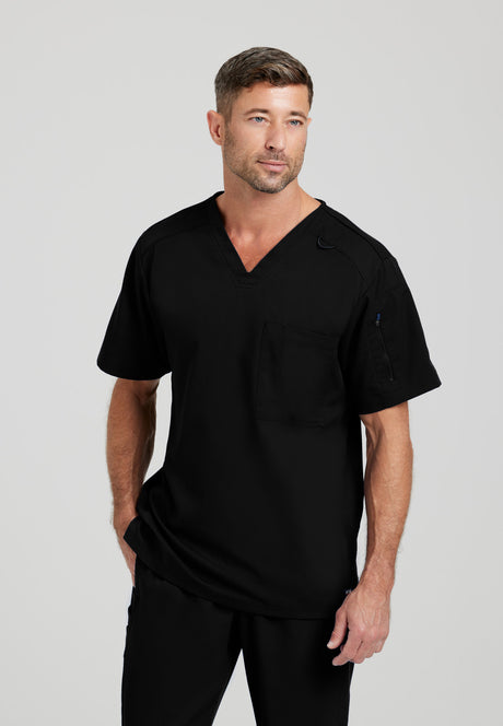 Grey's Anatomy™ Spandex Stretch Men's Murphy 2-Pocket V-Neck Scrub Top