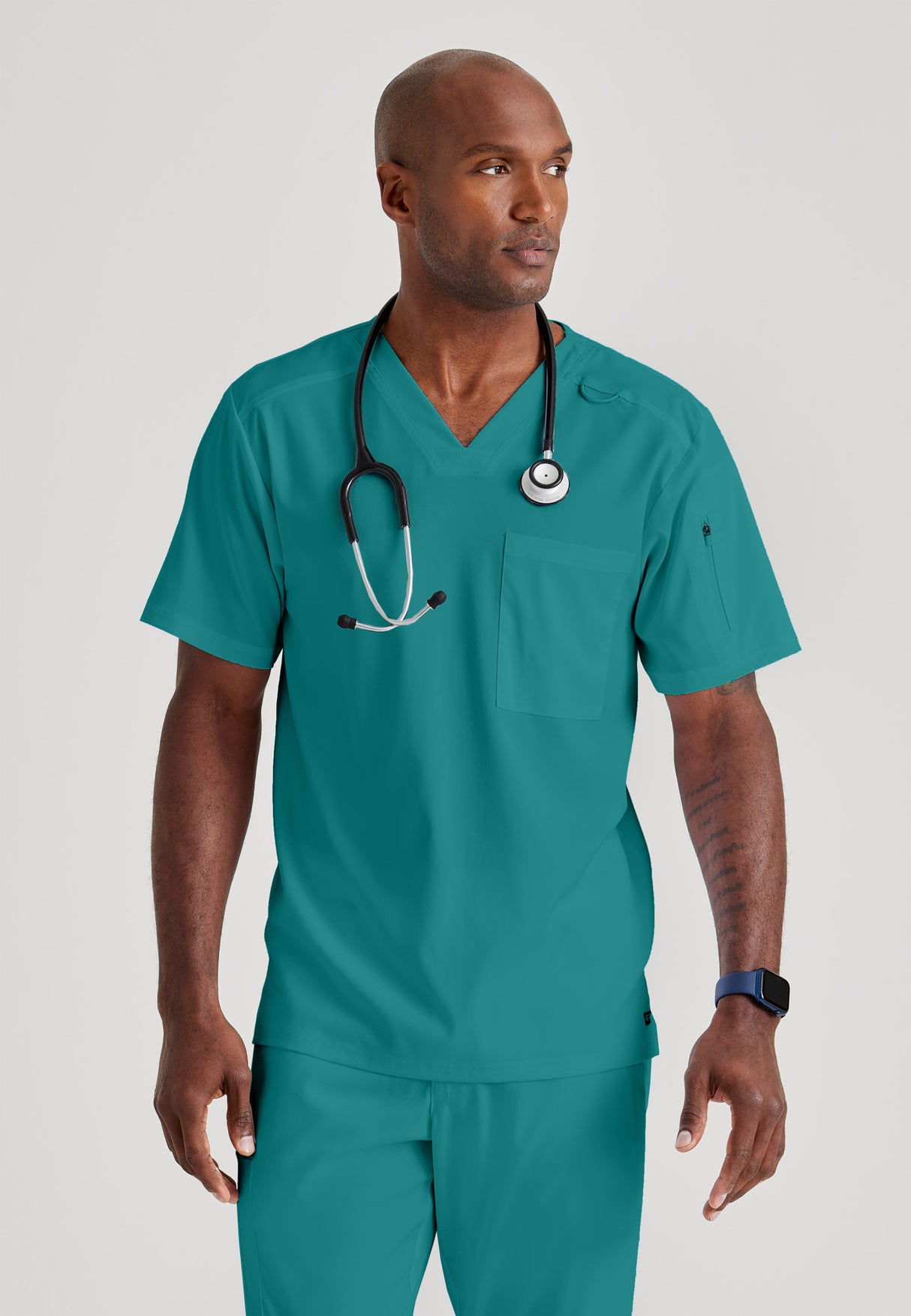 Grey's Anatomy™ Spandex Stretch Men's Murphy 2-Pocket V-Neck Scrub Top