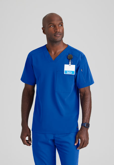 Grey's Anatomy™ Spandex Stretch Men's Murphy 2-Pocket V-Neck Scrub Top