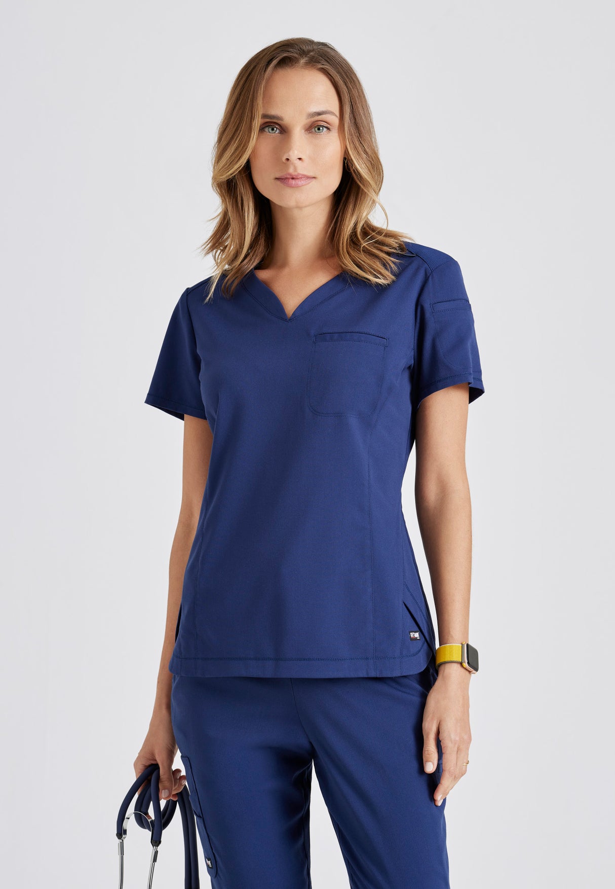 Grey's Anatomy™ Spandex Stretch Women's Capri 2-Pocket Hourglass V-Neck Scrub Top