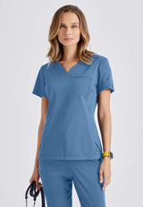 Grey's Anatomy™ Spandex Stretch Women's Capri 2-Pocket Hourglass V-Neck Scrub Top