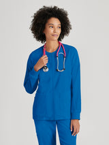 Grey's Anatomy™ Spandex Stretch Women's Gianna 5-Pocket Crewneck Scrub Jacket