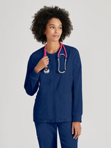 Grey's Anatomy™ Spandex Stretch Women's Gianna 5-Pocket Crewneck Scrub Jacket