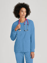 Grey's Anatomy™ Spandex Stretch Women's Gianna 5-Pocket Crewneck Scrub Jacket