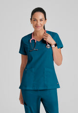 Grey's Anatomy™ Women's Kira Zipper-Pocket Scrub Top