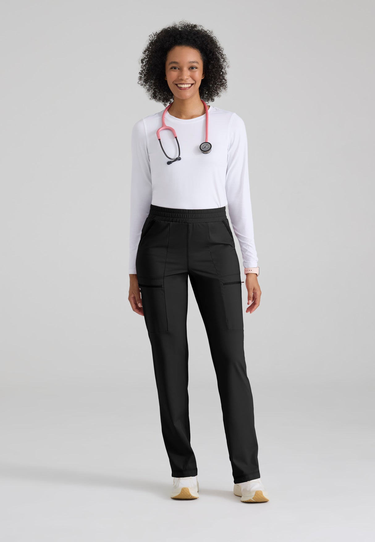 Grey's Anatomy™ Knit Stretch Women's High-Rise Flat Front Momentum Petite Pant