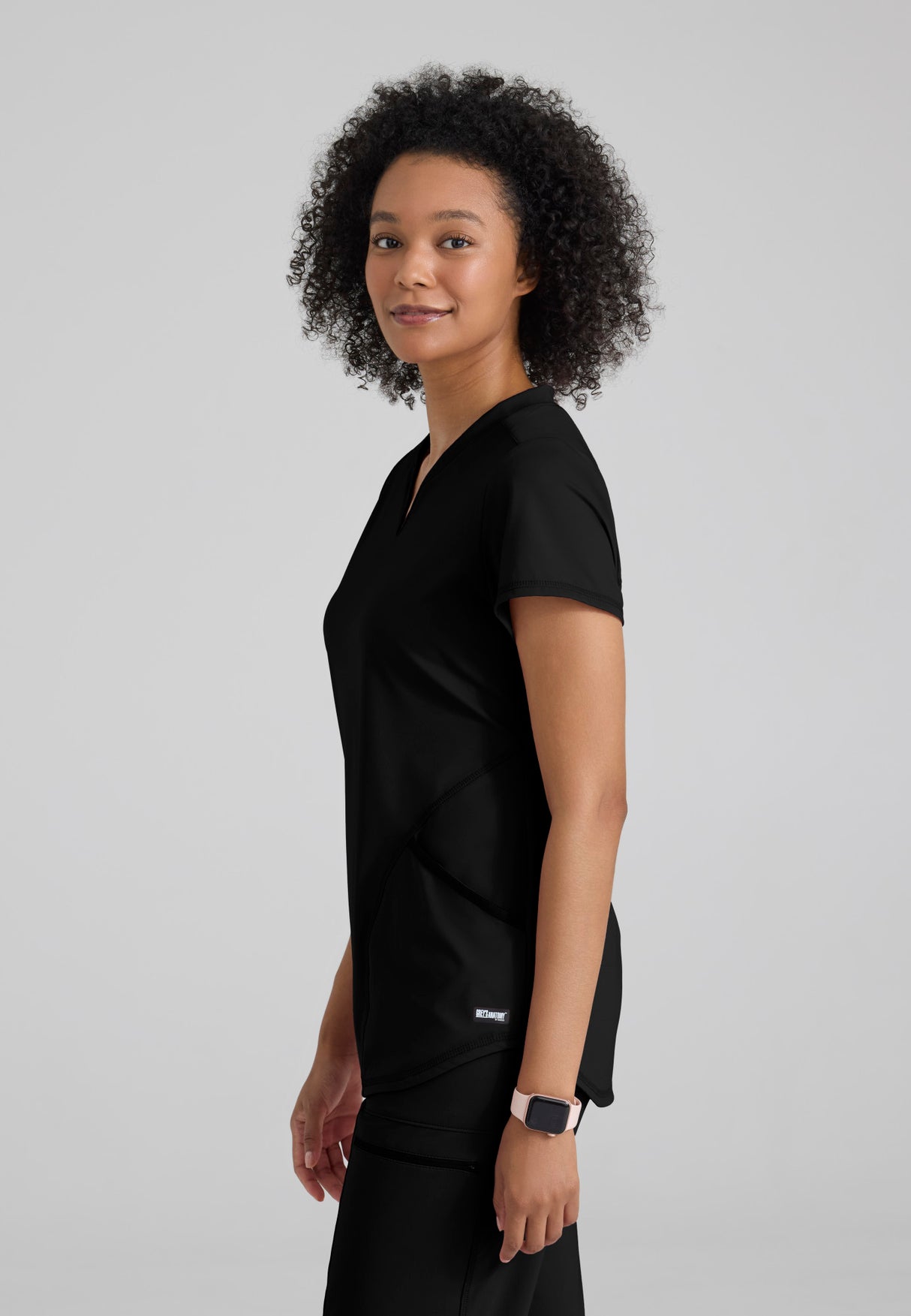 Grey's Anatomy Knit Stretch Women's Define  2-Pocket V-Neck Top