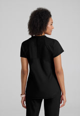 Grey's Anatomy Knit Stretch Women's Define  2-Pocket V-Neck Top