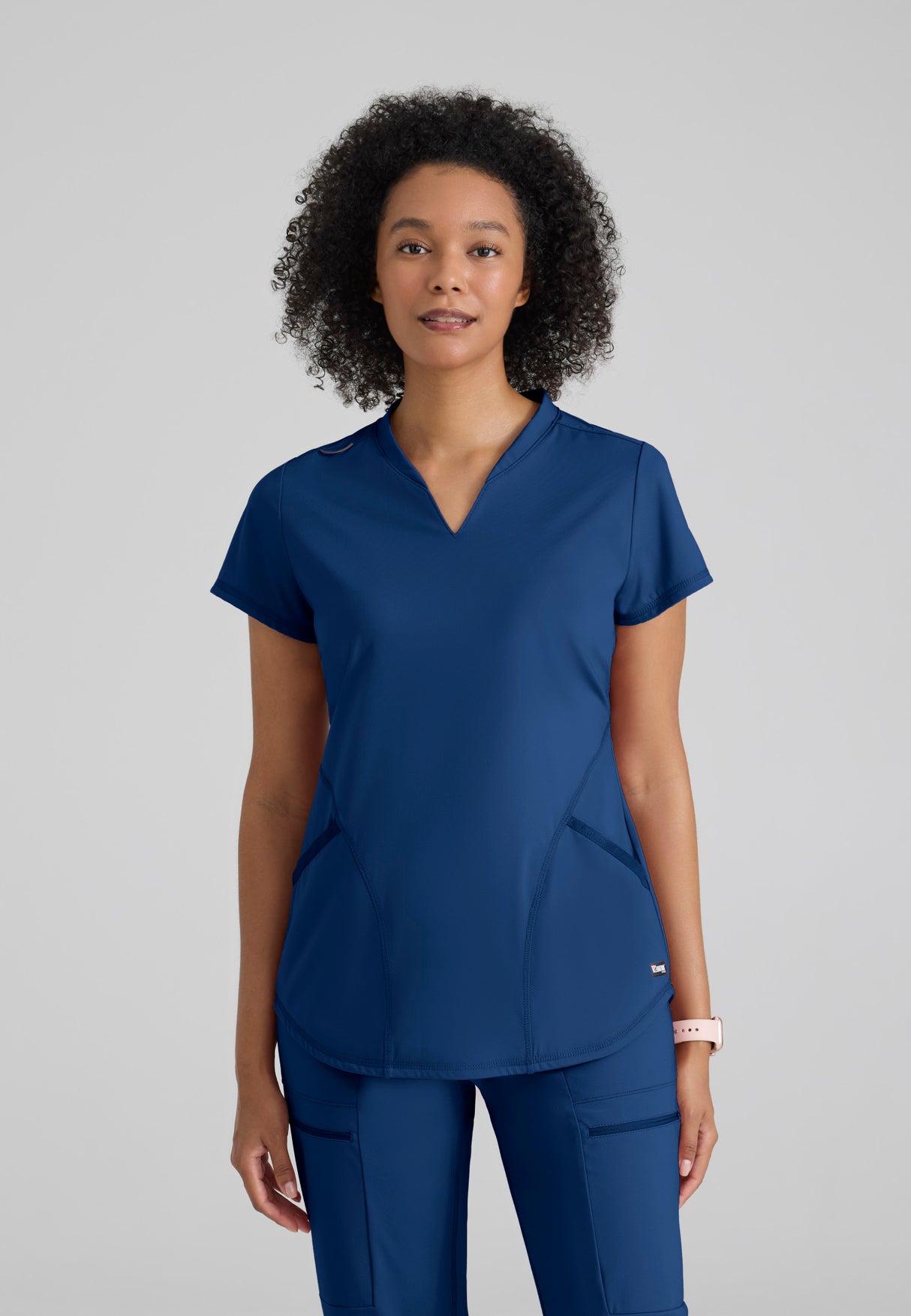 Grey's Anatomy Knit Stretch Women's Define  2-Pocket V-Neck Top