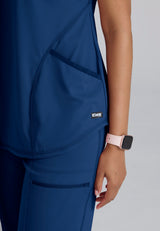 Grey's Anatomy Knit Stretch Women's Define  2-Pocket V-Neck Top