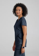 Grey's Anatomy Knit Stretch Women's Define  2-Pocket V-Neck Top