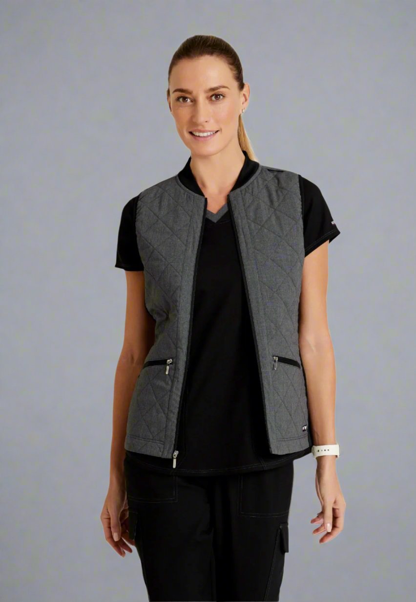 Grey's Anatomy™ By Barco Spandex Stretch Cristina 2-Pocket Quilted Scrub Vest