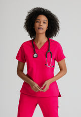 Grey's Anatomy™ Spandex Stretch Women's Bree 1-Pocket Tuck-In Scrub Top