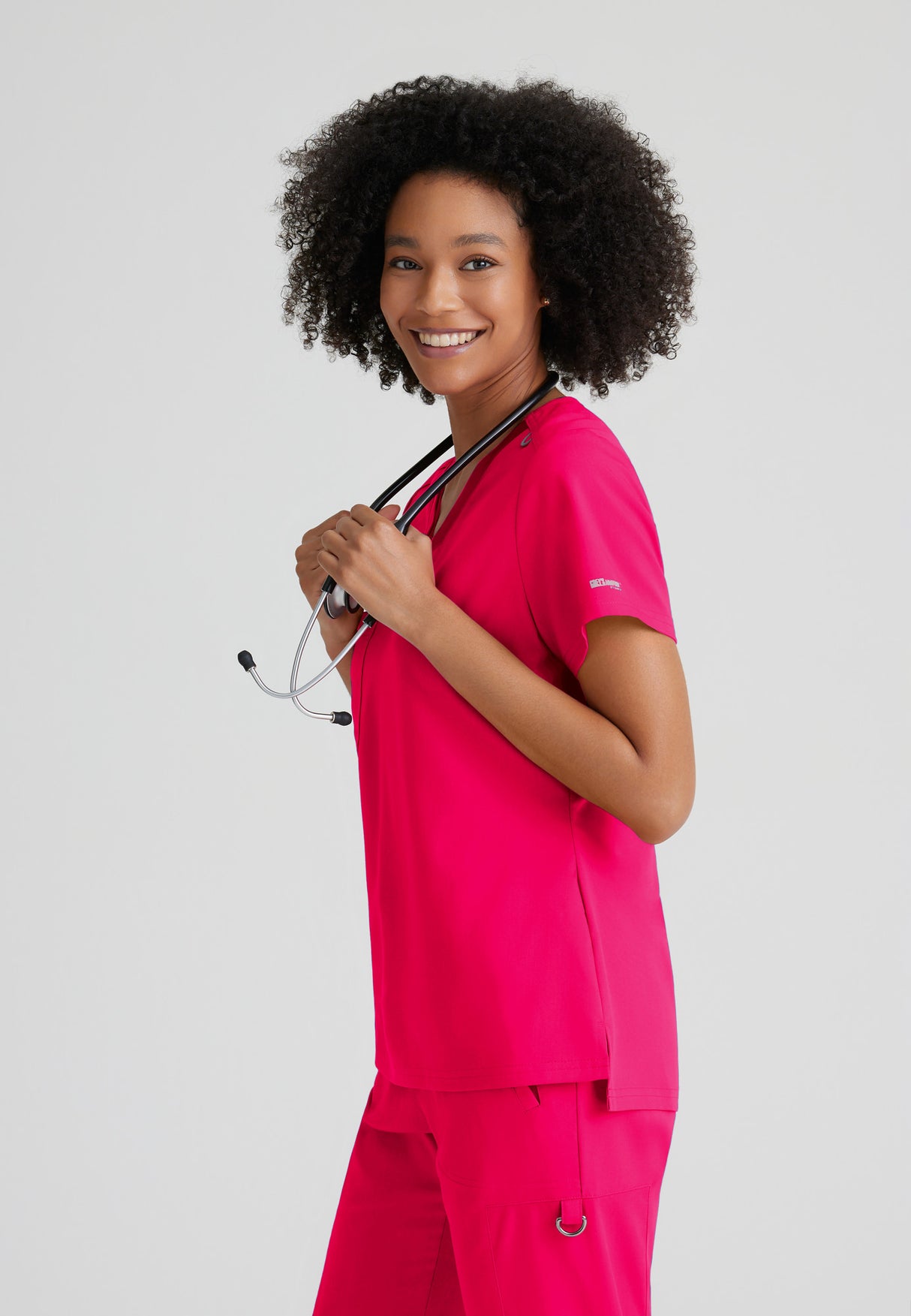 Grey's Anatomy™ Spandex Stretch Women's Bree 1-Pocket Tuck-In Scrub Top