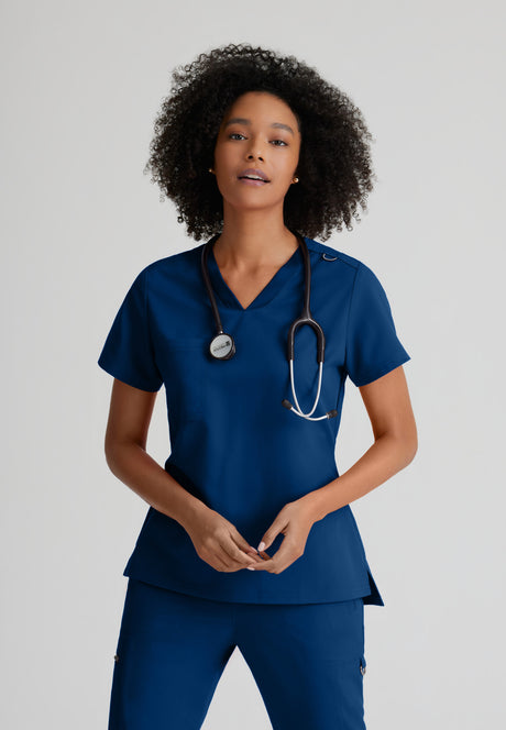 Grey's Anatomy™ Spandex Stretch Women's Bree 1-Pocket Tuck-In Scrub Top