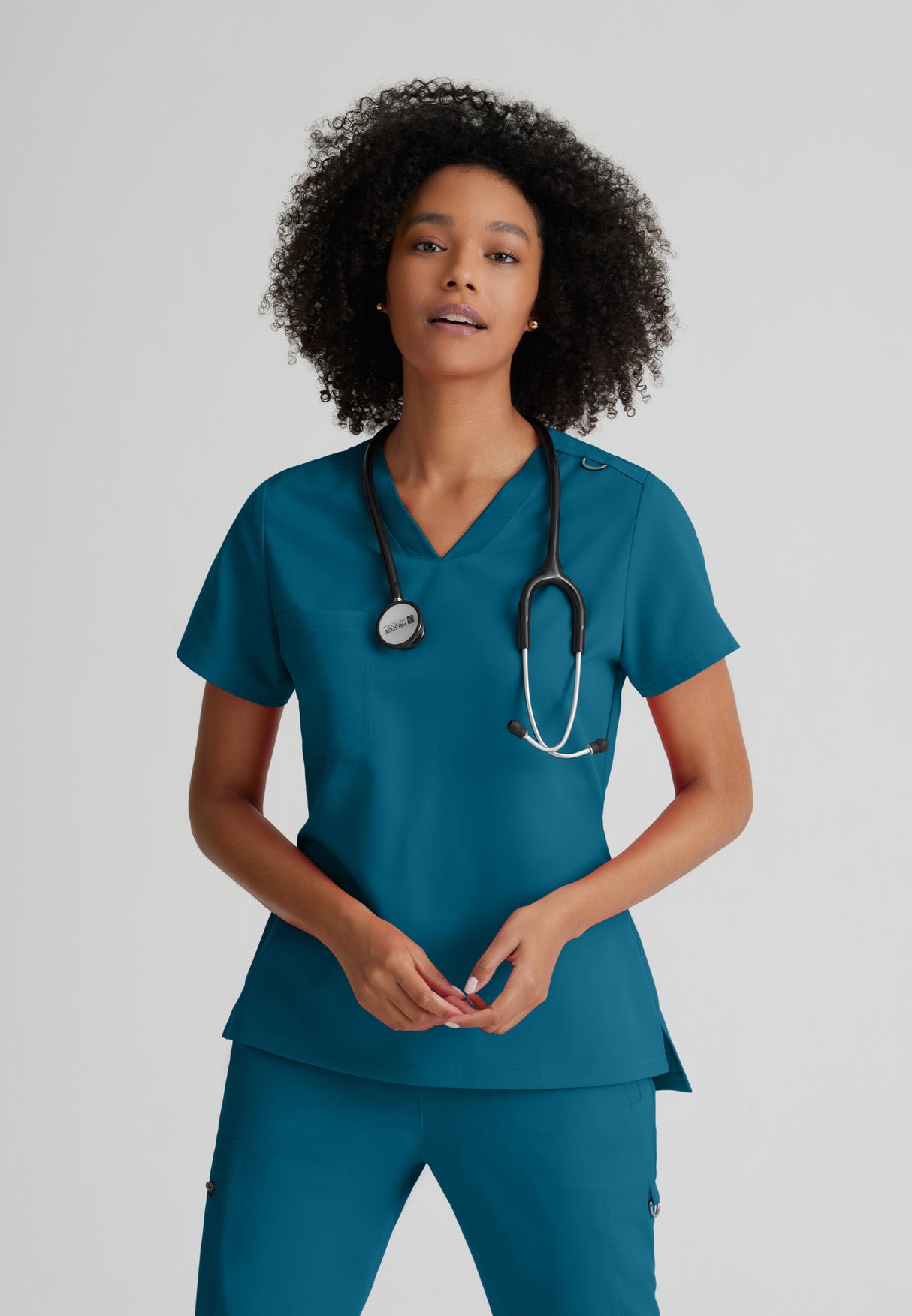 Grey's Anatomy™ Spandex Stretch Women's Bree 1-Pocket Tuck-In Scrub Top