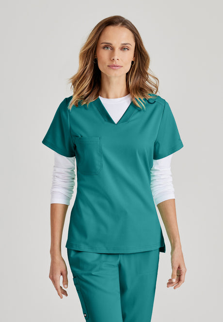 Grey's Anatomy™ Spandex Stretch Women's Bree 1-Pocket Tuck-In Scrub Top