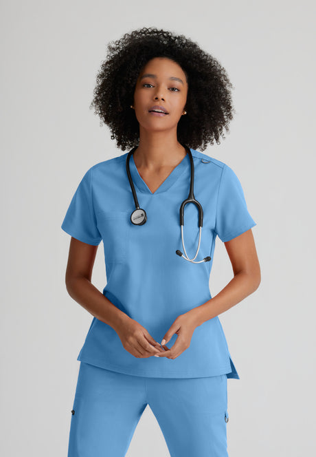 Grey's Anatomy™ Spandex Stretch Women's Bree 1-Pocket Tuck-In Scrub Top