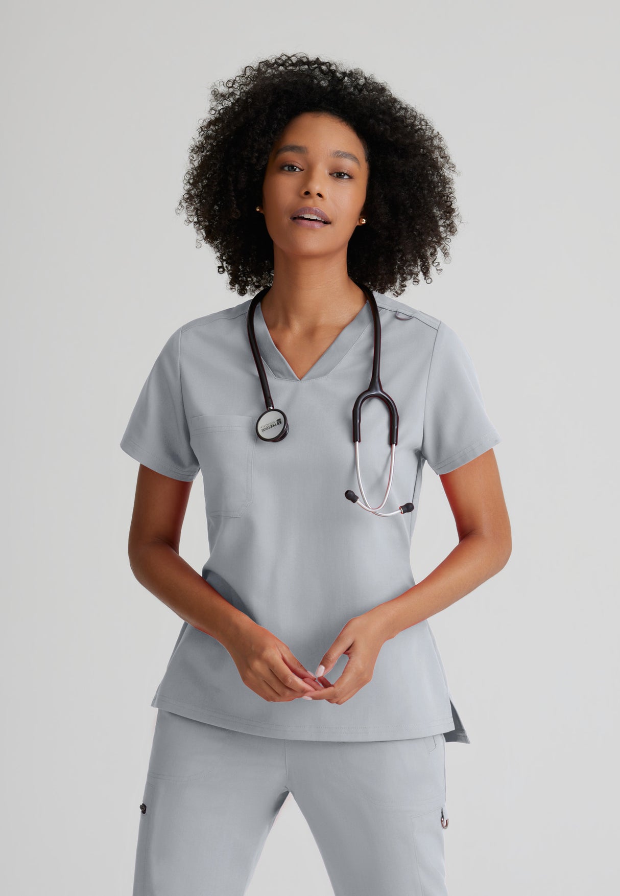 Grey's Anatomy™ Spandex Stretch Women's Bree 1-Pocket Tuck-In Scrub Top