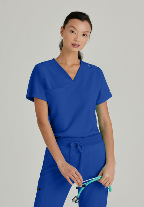 Grey's Anatomy™ Spandex Stretch Women's Bree 1-Pocket Tuck-In Scrub Top