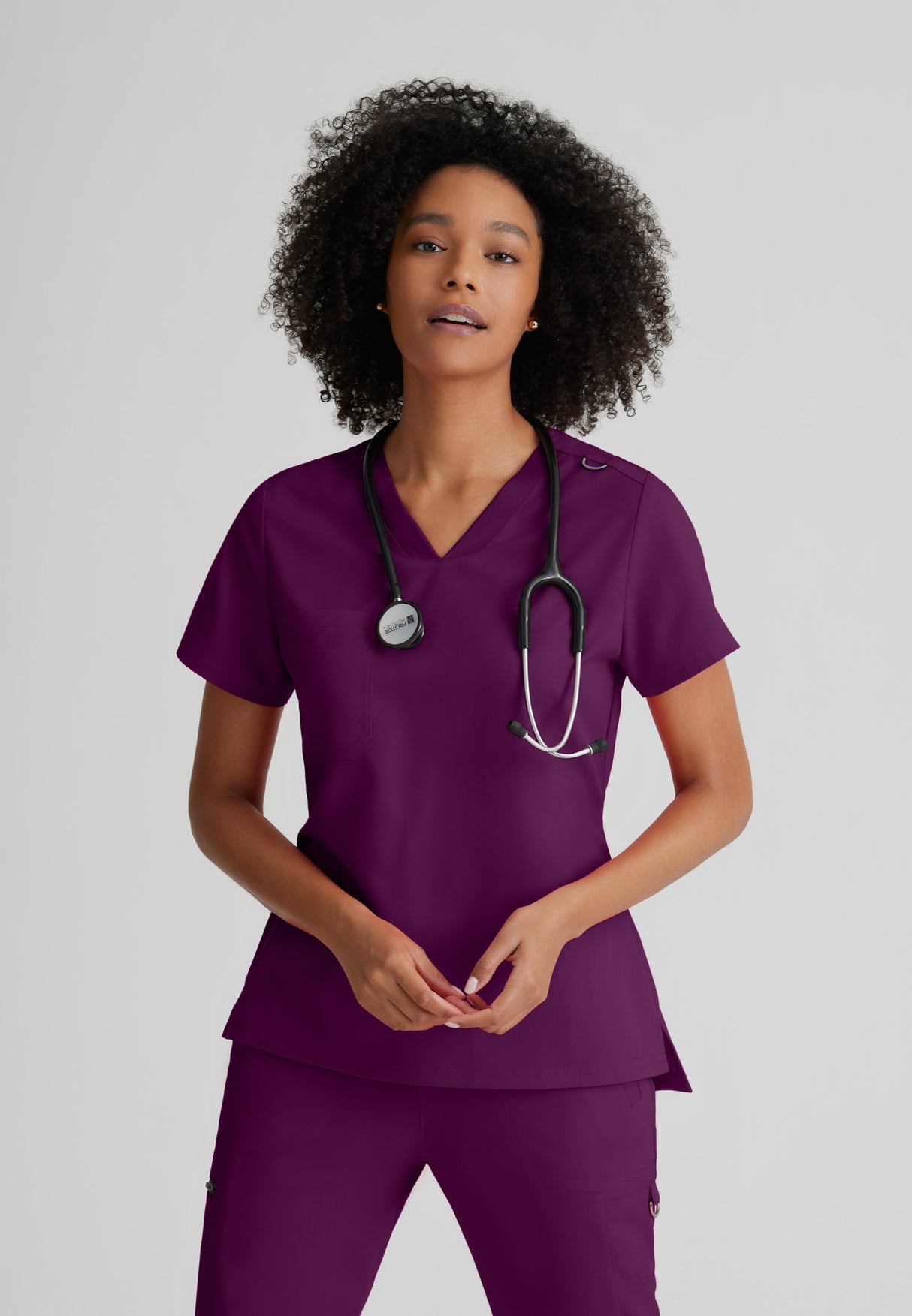 Grey's Anatomy™ Spandex Stretch Women's Bree 1-Pocket Tuck-In Scrub Top