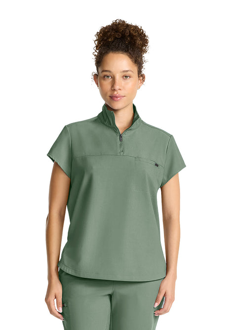 Healing Hands® Quest™ Women's Partial Zip Stand Collar Top