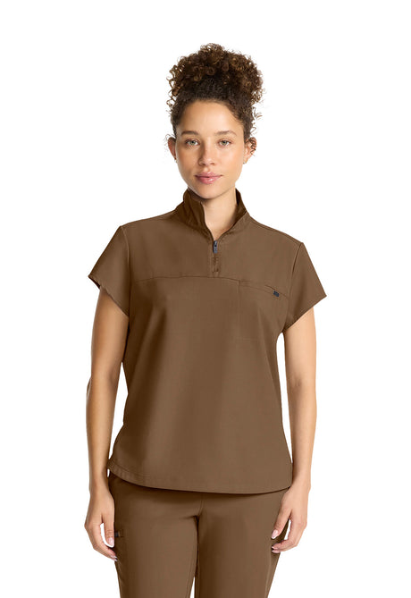 Healing Hands® Quest™ Women's Partial Zip Stand Collar Top