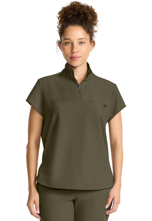 Healing Hands® Quest™ Women's Partial Zip Stand Collar Top