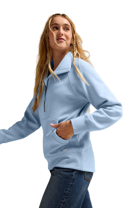 New Era® Women’s Heritage Fleece 1/2-Zip - Cloud Blue