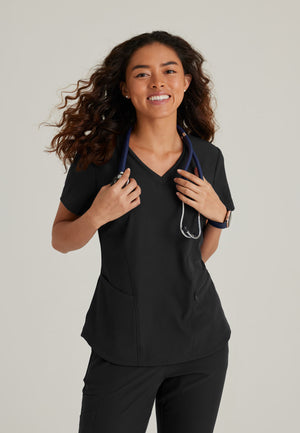 Skechers™ Vitality Women's Electra 3-Pocket Ribbed V-Neck Scrub Top